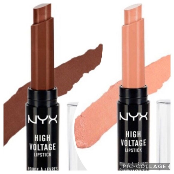 NYX Other - 2 Pk NYX High Voltage Lipstick Creamy Shiny Dirty Talk & Tan-Gerine New/Sealed